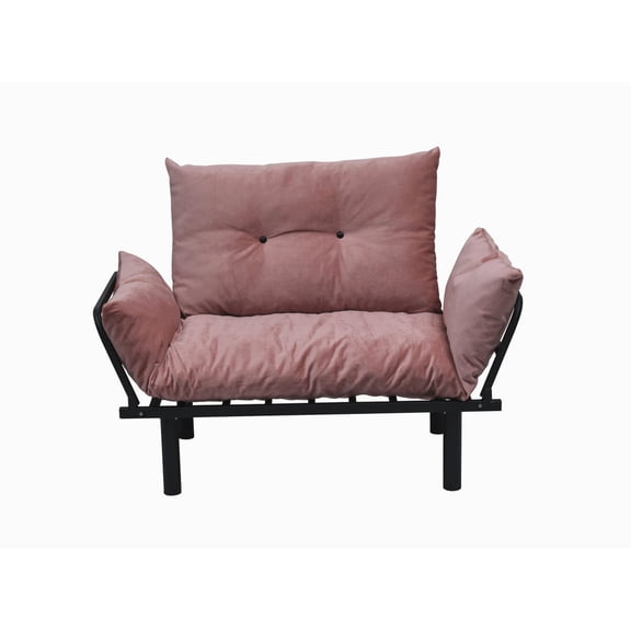 Compact Size (24x49x35 in) | Pink Futon Love Seat for Apartment | Convenient and Space - Saving