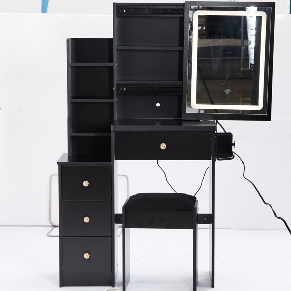 Compact Size - Adjustable Mirror Lighting & 2 USB Ports - Small Dorm Rooms - Charge Electronics