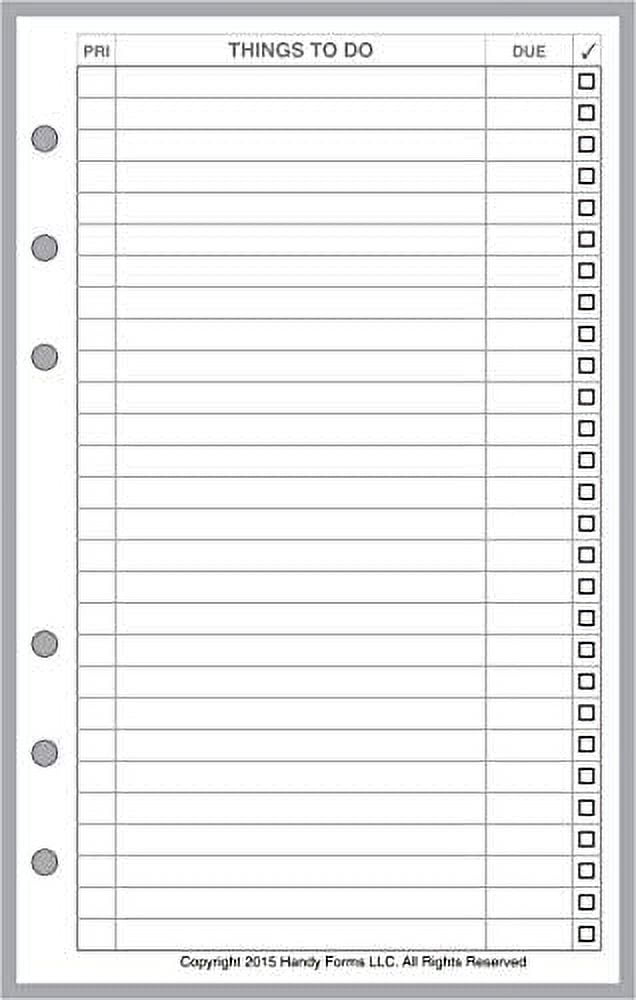  Pocket Size Daily Task Planner Insert, Sized and Punched for  Pocket Notebook (3.25 x 4.75) : Office Products