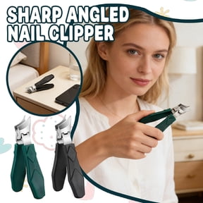 Compact Slanted Angled Nail Clippers for Travel and Professional Use, Precision Stainless Steel Fingernail Trimmers, Sharp Angled Blade for Thick Nails Office & Craft & Stationery Stationery Supplies