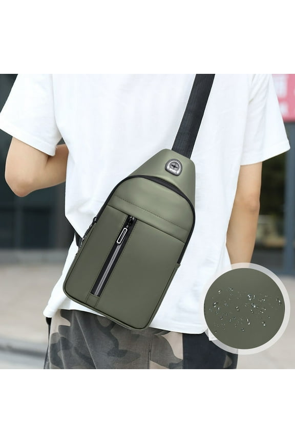 Compact Sling Bag Crossbody Chest Pack Shoulder Purse Strap Bag for Men Women with Earphone Hole and Tablet Pocket