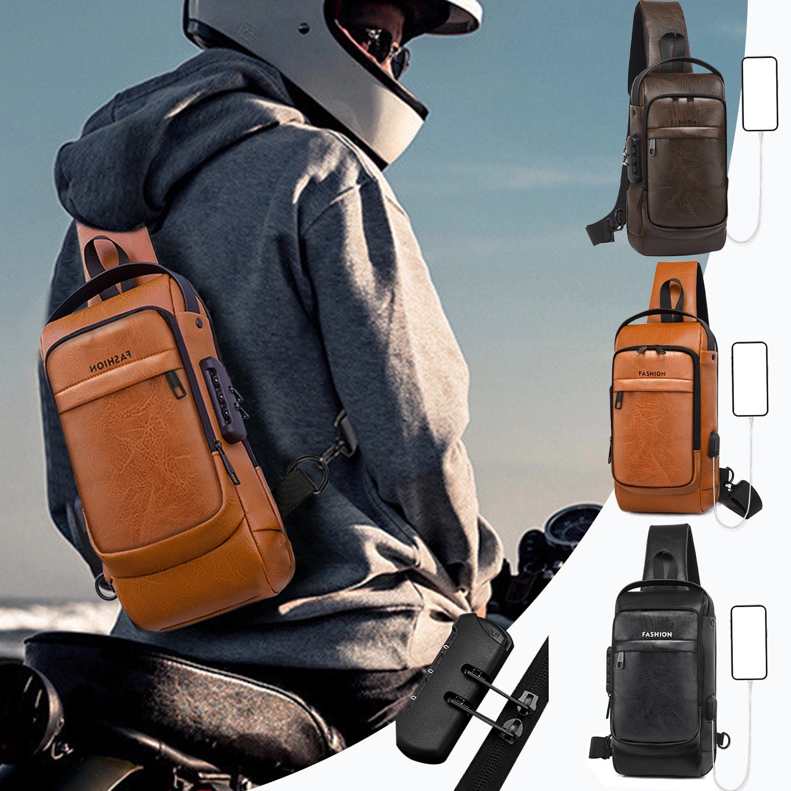 HIGH FIT Compact Sling Bag – Waterproof Nylon Chest Bag For Men & Women, 9L With Tablet Pocket