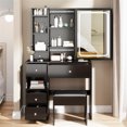 Compact Small Space Left Drawer Desktop Vanity Table with Cushioned
