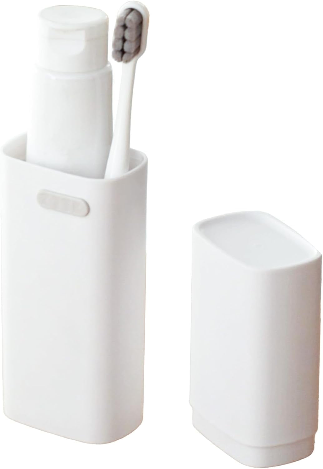 Compact Small White Travel Toothbrush Holder Case With Ventilation Hole