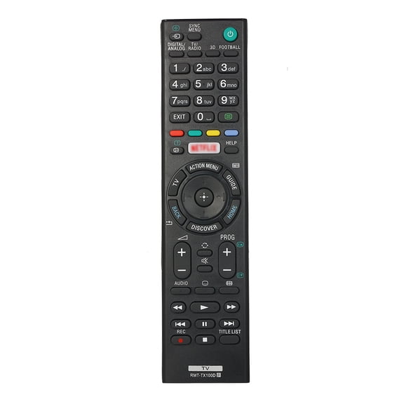 Compact Smart TV Remote Control Replacement - Easy-to-Use Black TV Controller