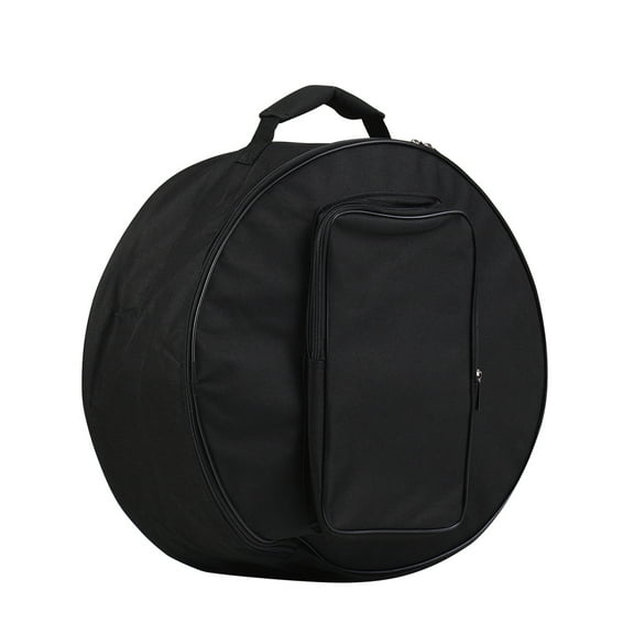 Compact Snare Drum Bag Backpack Case with Shoulder Strap Outside Pockets Musical Instrument Accessory Black