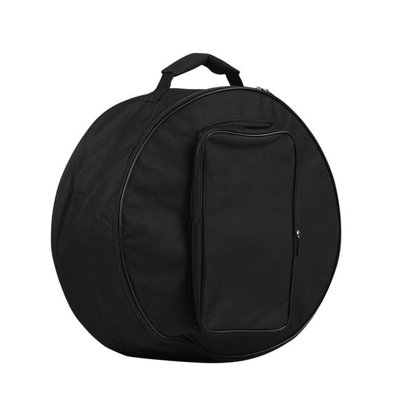 Compact Snare Drum Bag Backpack Case with Shoulder Strap Outside Pockets Musical Instrument Accessory Black