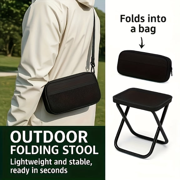 Compact Square Portable Folding Chair with Backpack and Removable Straps for Fishing, Picnics, Camping, and Outdoor Activities, Perfect for Adults, Space-Efficient Foldable Design