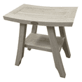 thumbnail image 1 of Compact Square Teak Shower Stool with Shelf in White Finish, 1 of 4