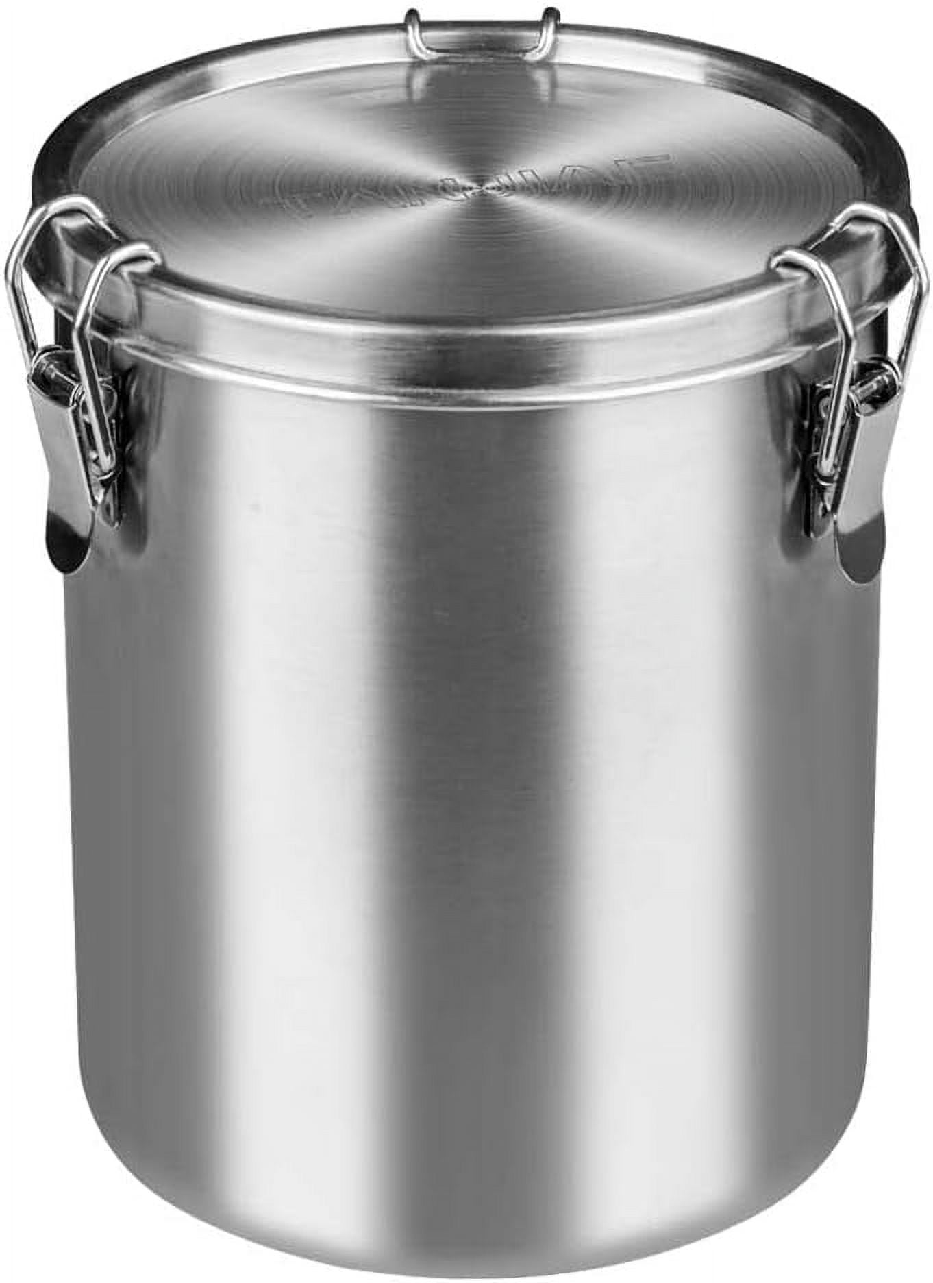 Compact Stainless Steel 100% Airtight Canisters Sets for Small Kitchens | Metal Food Storage Containers with Lids Sealed - Keep Flour, Sugar, Coffee, Tea Fresh for Months (18+35+56 fl oz)
