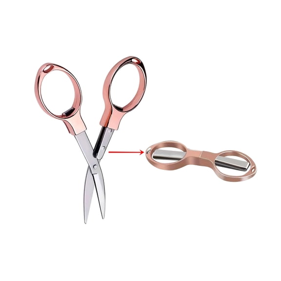 Compact Stainless Steel Folding Scissors - Mini Travel Scissors for Sewing, Lightweight Portable Design with Keychain Hole, Multi-Purpose Use, Safe for Airline Travel