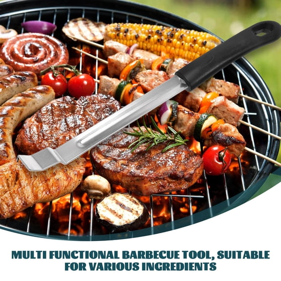 Compact Stainless Steel Grill Grate Grabber Tool for Portable Outdoor Cooking Use