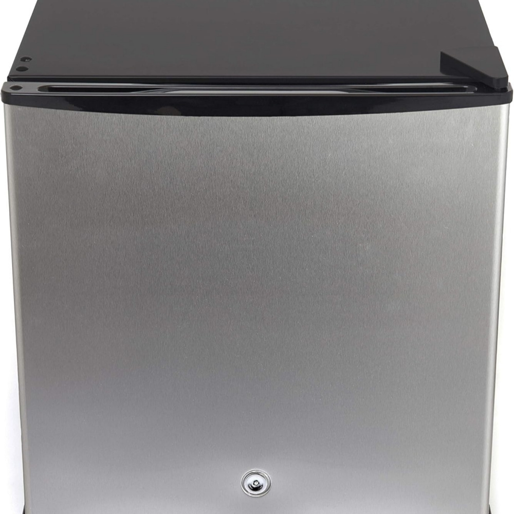 Compact Stainless Steel Locking Upright Freezer 1.1 cu. ft. Fast Freezing, Efficient Storage