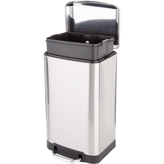 Compact Stainless Steel Trash Can 20L With Smudge Resistance And Quiet Close