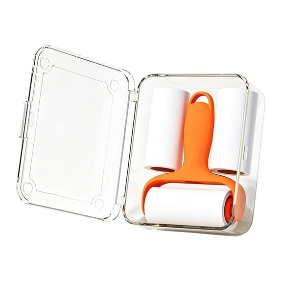 Compact Sticky Mini Lint Roller, Reusable Travel Extra Sticky Lint Remover Brush, Handheld Tear‑Off Pet Hair Remover for Dust Clothes Pet Hair on Sofa, Clothes, Furniture, Carpet,Orange