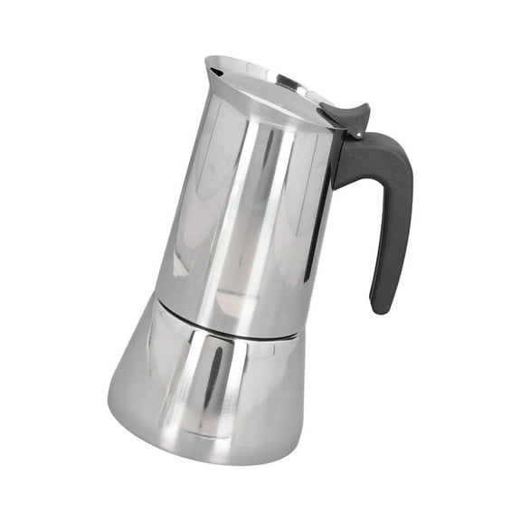 Compact Stovetop Coffee Maker 2/4 Cups with Ergonomic Designs for Electric Induction Cooktops Portable and Sturdy