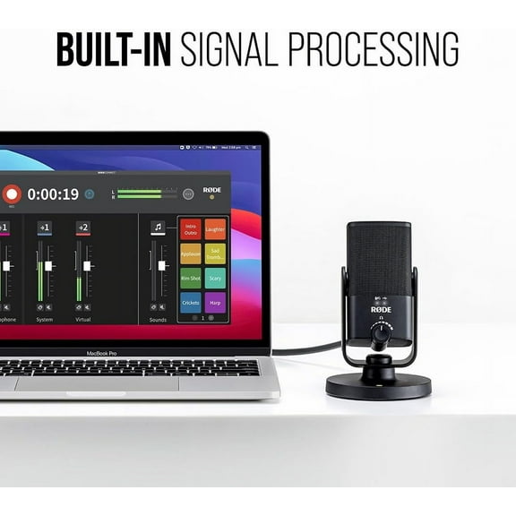 Compact Studio-Quality USB Microphone for Podcasting, Streaming & Recording - Black