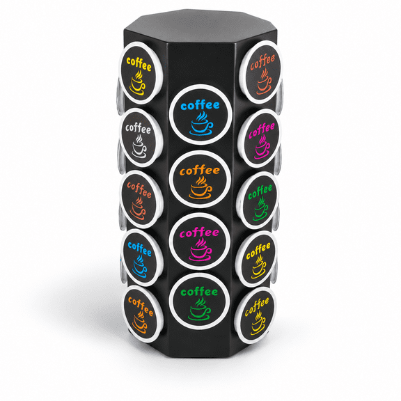 Compact Sturdy Metal Coffee Pod Carousel Storage Organizer, Holds 37 Pods