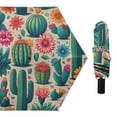 thumbnail image 1 of Compact Sun Umbrella Windproof Travel Umbrellas for Rain Strong Portable UV Protection Cactus and Desert Flower, 1 of 8