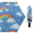 thumbnail image 1 of Compact Sun Umbrella Windproof Travel Umbrellas for Rain Strong Portable UV Protection Cute Rainbow and Cloud, 1 of 8