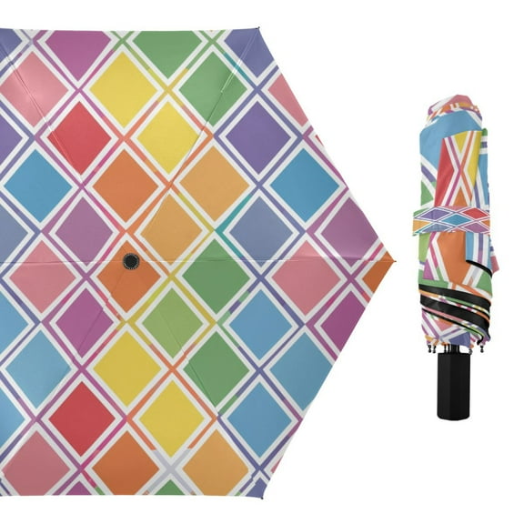 Compact Sun Umbrella Windproof Travel Umbrellas for Rain Strong Portable UV Protection Rainbow Block