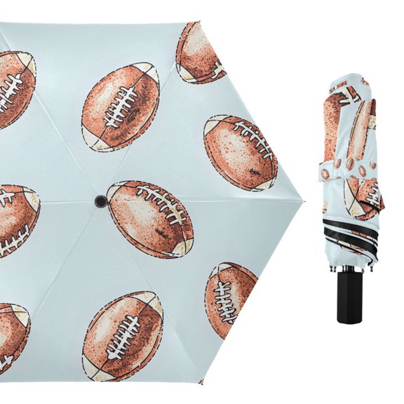 Compact Sun Umbrella Windproof Travel Umbrellas for Rain Strong Portable UV Protection Rugby Ball