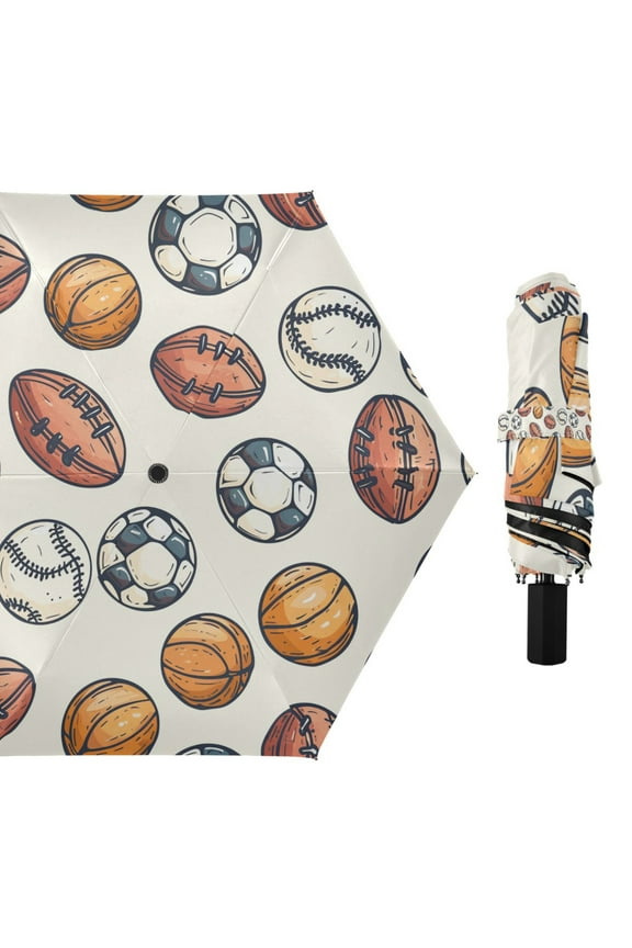 Compact Sun Umbrella Windproof Travel Umbrellas for Rain Strong Portable UV Protection Rugby Baseball Soccer Basketball