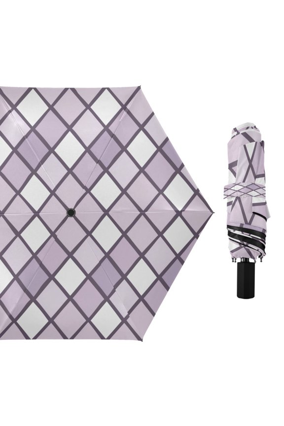 Compact Sun Umbrella Windproof Travel Umbrellas for Rain Strong Portable UV Protection Violet Block