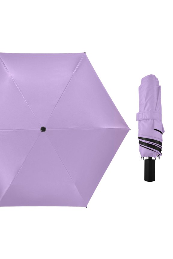 Compact Sun Umbrella Windproof Travel Umbrellas for Rain Strong Portable UV Protection Violet