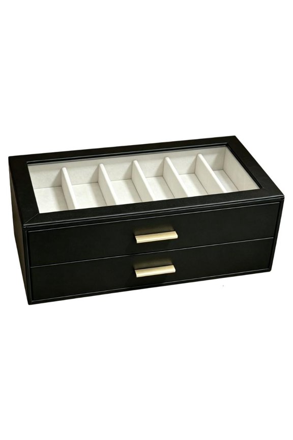 Compact Sunglasses Holder With Velvety Lined Compartments And Smooth Metal Sliding Rails Space Saving Sunglasses Holder