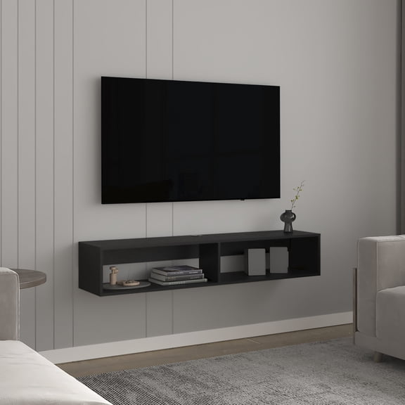 Compact TV Stand, 12.60 in Deep / Versatile Use for TVs and Decor