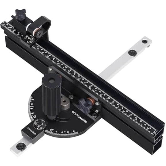 Compact Table Saw Miter Gauge with 360mm Fence and Multifunction Flip Stop and Positive Angle Stops, Miter Gauge for Table Saw Accessories, for Woodworking Cuts, Fits 3/4"x3/8" Slot