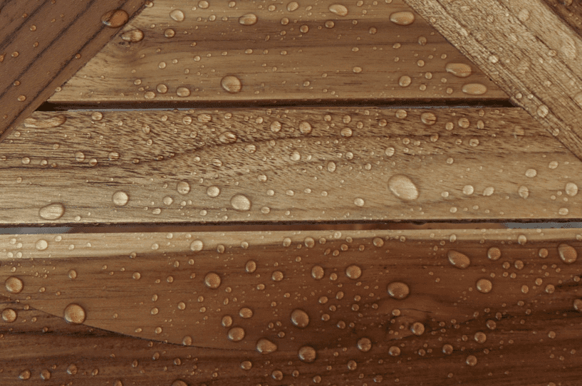 Compact Natural Teak Corner Shower Stool with Utility Shelf