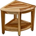 thumbnail image 1 of Compact Teak Wide Corner Shower Outdoor Bench with Shelf - Natural, 1 of 1