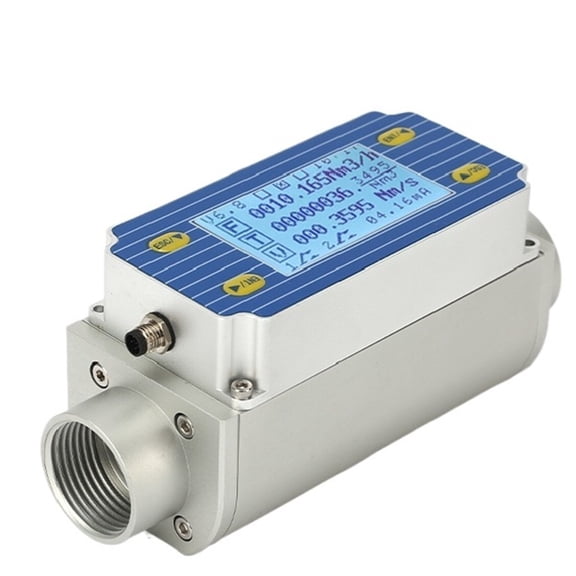 Compact Thermal Gas Mass Flow Meter With Digital Display DN25-DN4 DC20-30V RS485 4-20mA NPN Inline Sensor Suitable For Gases ,Energy-Saving
