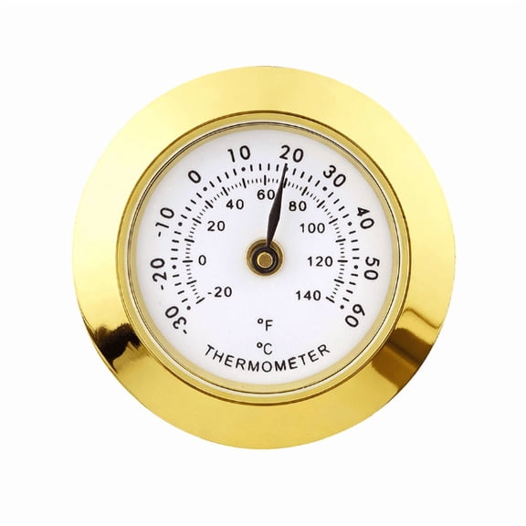 Compact Thermometer and Hygrometer for Measuring Indoor Temperature and Humidity Levels in Small Rooms Offices and Storage Areas (Gold27 Thermometer)