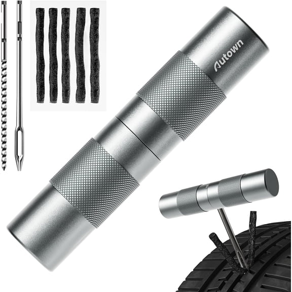 Compact Tire Repair Kit with Plugs Fix Punctures & Plug Flats Ease - Capsule Style Flat Puncture for Motorcycle, Car, ATV, UTV, Mountain Bike, Etc