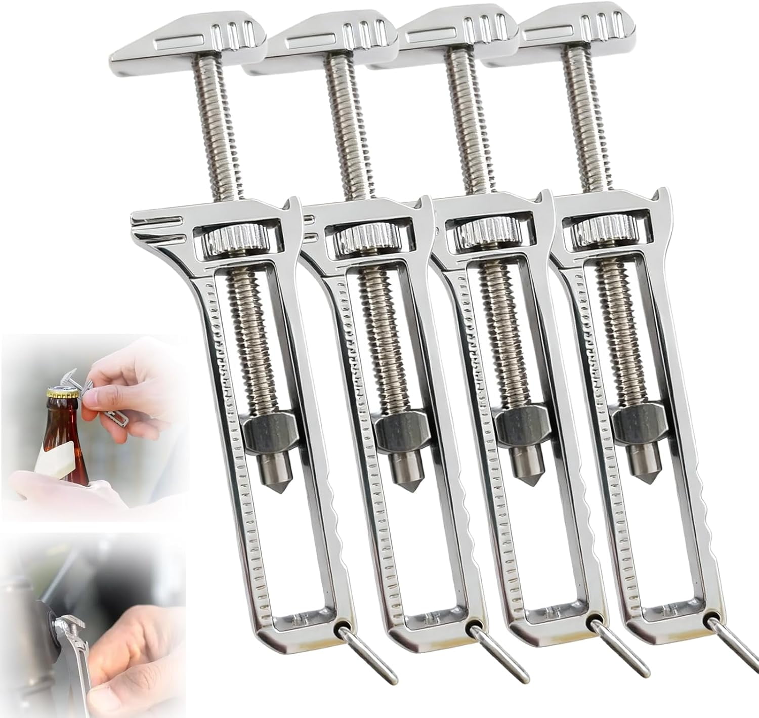 Compact Titanium Multitool, 2026 New 11-in-1 Mini Adjustable Wrench, Multifunctional Adjustable Wrench Alloy Tool, Keychain, Bottle Opener, Nail Puller, Phone Stand, Ruler and Other Functions (4pcs)