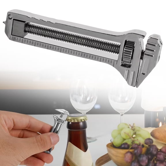 Compact Titanium Multitool, Portable Mini Multitool Wrench, Multifunctional Adjustable Wrench Alloy Tool, Bottle Opener Keychain, For Travel Hiking Fishing