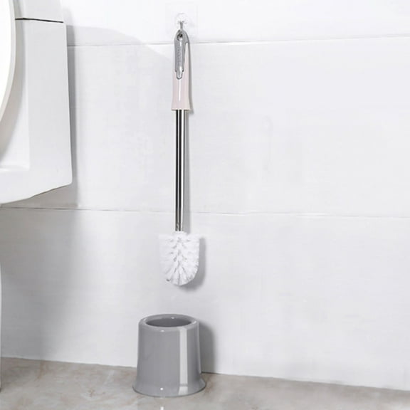 Compact Toilet Brush Set, Bathroom Cleaning Brush Organizer, 360° Rim Cleaner, Hollow Base Storage, Space Saving Toilet Scrubber, Hotel Home Toilet Cleaner