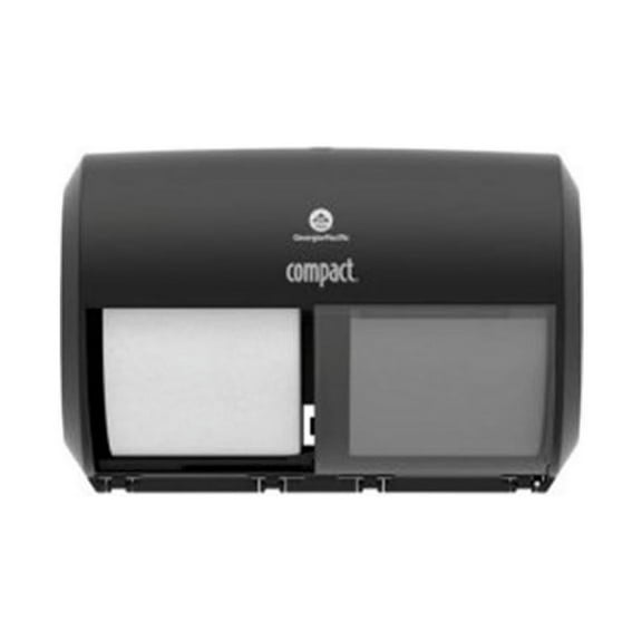 Compact Translucent Smoke Side-by-Side Double Roll Toilet Paper Dispenser