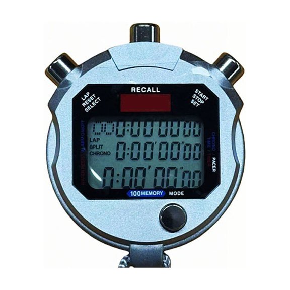 Compact Transportable Electronic Clock for Referees Highlighting 100 Lane 3 Row High Accuracy Display for Competitions