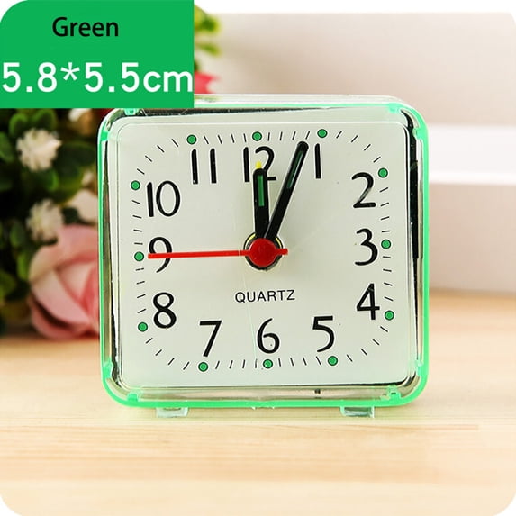Compact Travel Alarm Clock with Loud Beep, Portable Small Bedside Clock for Adults, Silent Non-Ticking Quartz Clock, Battery Operated Digital Alarm Clock for Bedroom, Home, Office, Desk, Nightstand