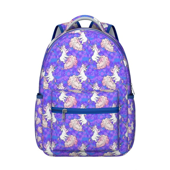 Compact Travel Backpack with Magical Unicorn Rainbow Aesthetic