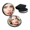 thumbnail image 1 of Compact Travel Makeup Magnifying Mirror - Small portable folding Mirror with Handheld and Easy to carry Black, 1 of 5