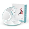 thumbnail image 1 of Compact Travel Mirror - 1x/10x Magnification, Handheld 2-Sided, Perfect for Purses & Handbags,Cyan, 1 of 8