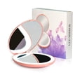 thumbnail image 1 of Wobane LED Compact Travel Mirror - 1x/10x Magnification, Handheld 2-Sided, Perfect for Purses & Handbags, 1 of 6