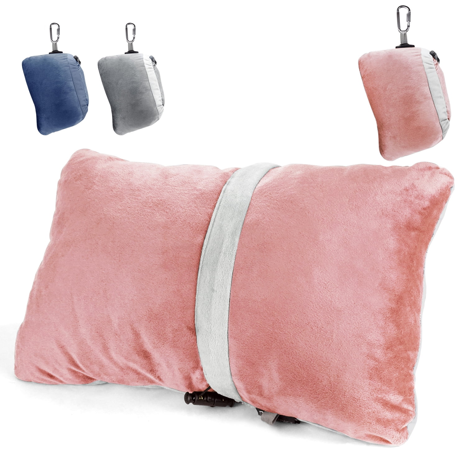 Compact Travel Pillow Made with Shredded Memory Foam and Super Soft Fleece  Fabric for Ultimate Comfort in Travel. Patented Design Rolls and Compacts  Small for Travel. (Pink) - Walmart.com