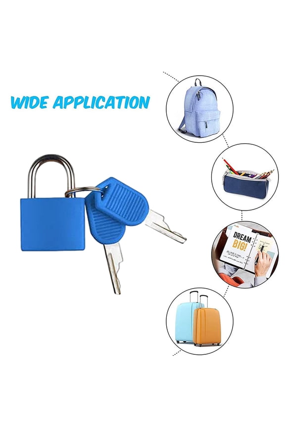 Compact Travel Security Lock for Suitcases Gym Bags and Outdoor Luggage with Key 2PCS