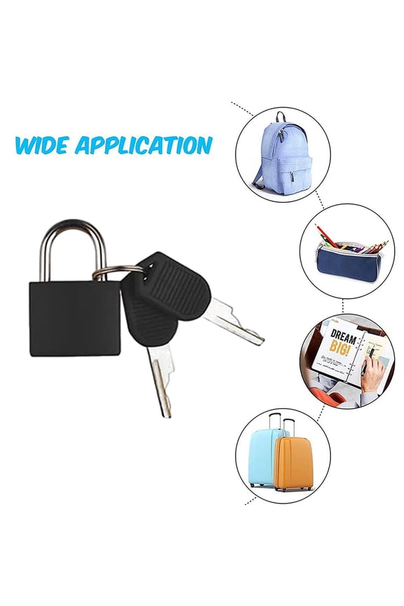 Compact Travel Security Lock for Suitcases Gym Bags and Outdoor Luggage with Key Design 2PCS